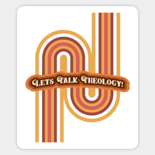 Lets talk Theology Christian retro design Sticker